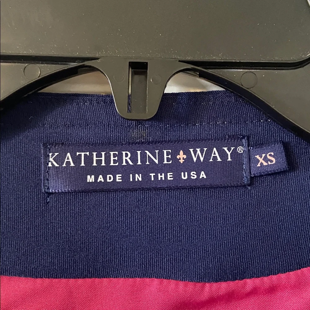 Katherine Way Women's Navy Jacket with Gold Trim made in USA length 20”bust 30” - Picture 2 of 8
